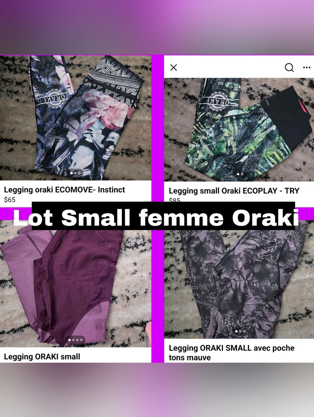 Lot De 4 Leggings Small ORAKI Femme
